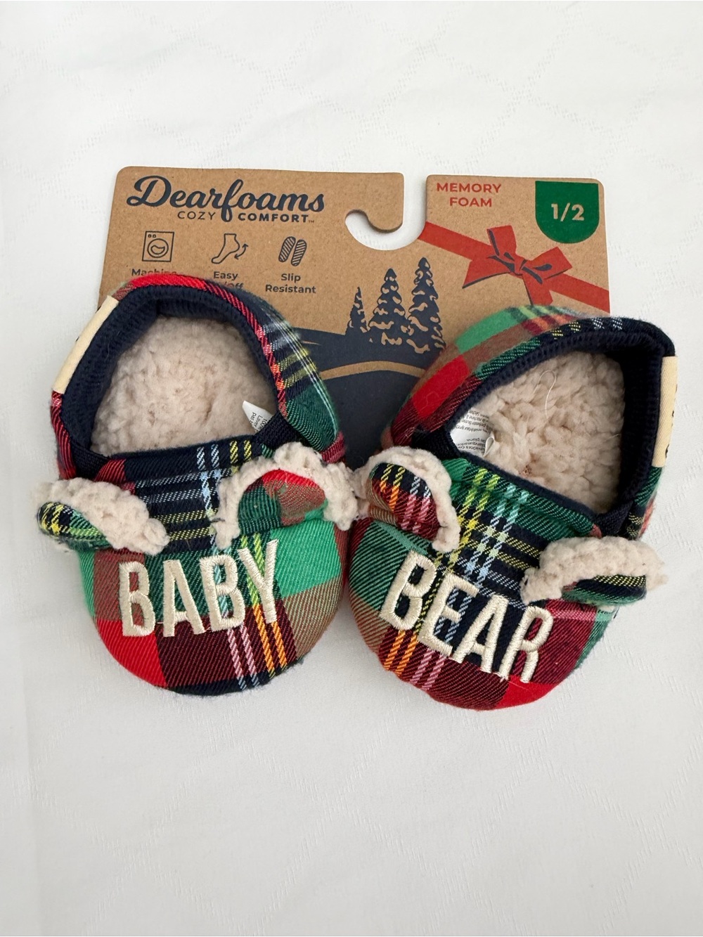 Dearfoams Family Bear Matching Comfort Slippers, Sizes Baby medium width